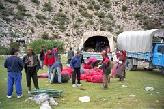 02 Unloading The Trucks At Kharta Tibet